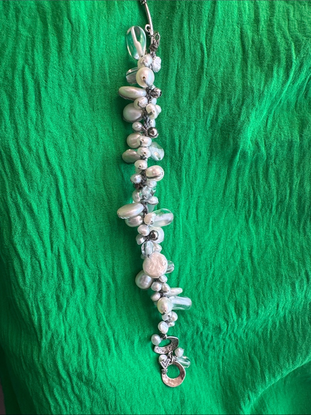 Silpada White Pearl Cluster Bracelet